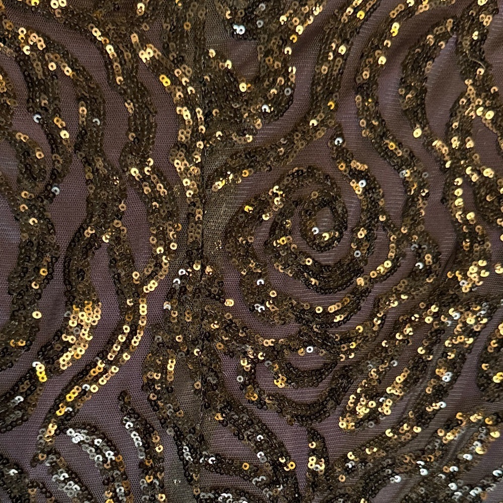 Ricki's Black Sequin Rose Sleeveless Dress Purple Under Layer sz 14 Stretch - Picture 5 of 15